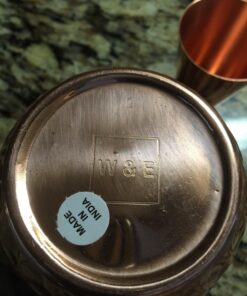 Set of 2 Moscow Mule Copper Mugs with Shot Glass - 2 16oz Copper Moscow Mule Mugs - Solid Copper Hammered Mug - Copper Cups for Moscow Mules 24 81UlJbb 1L