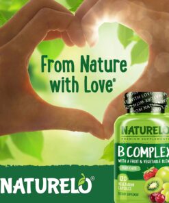 NATURELO Vitamin B Complex with Methyl B12, Methyl Folate, Vitamin B6, Biotin Plus Choline, CoQ10, and Fruit & Vegetable Blend - Supports Energy & Healthy Stress Response - Vegan - 120 Capsules 120 Count (Pack of 1) 25 81UlaaXFmaL