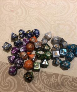 SmartDealsPro 6 x 7 Sets(42 Pieces) Double Colors Polyhedral Dice Set with Pouches for Dungeons and Dragons DND RPG MTG Table Games D4 D6 D8 D10 D12 D20 (6-Colors Set 2) Color 1 45 81UlyNWNTbL