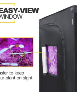 iPower 48"x24"x60" Grow Tent with Observation Window and Removable Floor Tray, Tool Bag for Indoor, 24" x 48" x 60", Black/Silver 24" x 48" x 60" 19 81UmB9EIvL
