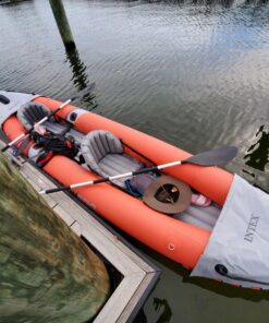 INTEX Excursion Pro Inflatable Kayak Series: Includes Deluxe 86in Aluminum Oars and High-Output Pump – SuperTough PVC – Adjustable Bucket Seat – Fishing Rod Holders – Grab Handles 2-person Kayak Set 52 81UnmnMuPKL