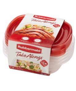 Rubbermaid TakeAlongs Sandwich Food Storage Containers, 2.9 Cup, Tint Chili, 4 Count 2.9 Cup (4 Pack) RedClear 6 81UnwtgsHyL