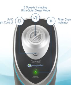 GermGuardian Air Purifier with HEPA 13 Filter, Removes 99.97% of Pollutants, Covers Large Room up to 915 Sq. Foot Room in 1 Hr, UV-C Light Helps Reduce Germs, Zero Ozone Verified, 28", Gray, AC5000E 36 81UoOD2ZTL