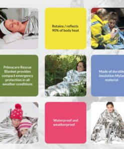 Primacare HB-10 Emergency Foil Mylar Thermal Blanket (Pack of 10), 52" Length x 84" Width, Silver 23 81UsNL3q4ZL