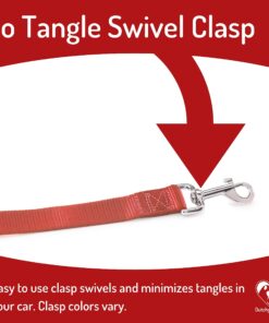 Dutchy Brand Pets Lovers Club Durable Dog Seatbelt - Heavy Duty Strap, Reflective Lines, 2 Adjustable Sizes (15-25in or 22-37in) Fits Small, Medium, Large, Extra Large Dogs Red with Reflective Stripes 18 81UsrY4rGIL