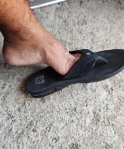 Reef Men's Fanning Flip-Flop 9 Black/Silver 16 81Usv91avyL