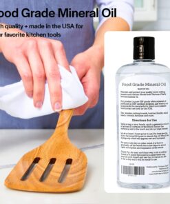 Thirteen Chefs Mineral Oil - 12oz Food Grade Conditioner for Wood Cutting Board, Countertop & Butcher Block, Lubricant for Knife or Meat Grinder - Safe USP Finish on Marble, Soapstone 12 Fl Oz 38 81UtPoQHepL 1