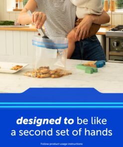 Ziploc Quart Food Storage Freezer Bags, New Stay Open Design with Stand-Up Bottom, Easy to Fill, 75 Count 29 81UuWRKNtnL 1