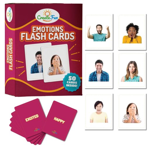 Emotions Flash Cards Volume 1-50 Feeling Photo Cards for Kids and Adults - for Speech Therapy, ABA Therapy Materials, Occupational Therapy, ESL Teaching Materials, Autism Learning Materials and More Emotions