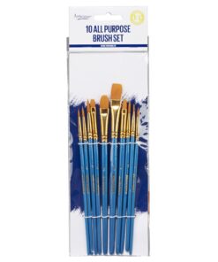 Artlicious Paint Brushes - Acrylic Paint Set and Detail Paint Brushes for Kids - Use with Craft, Watercolor, Oil, Gouache Paints, Face Art, Washable Paints, Miniature Detailing and Rock Painting 10 Pack 24 81UwNnjQL