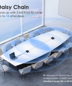 EMEET Conference Speakerphone M0 Plus,4 AI Mics 360° Voice Pickup, Noise Reduction, USB C Speaker, Bluetooth Conference Speaker for 8 People w/Daisy Chain for 16 Compatible with Leading Software Advanced M0 PLUS for 8 31 81UxIfwz jL