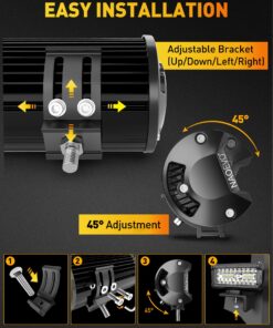 NAOEVO 7 inch LED Light Bar, 240W 24,000LM Offroad Fog/Driving Lights LED Pods with Spot Flood Combo Beam, Waterproof LED Work Lights for Truck Boat UTV ATV Jeep, 2 Pack (White) White 35 81UxcqKTkRL