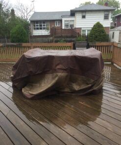 Duck Covers Ultimate Waterproof Square Patio Table & Chair Set Cover, 90 Inch 92"W x 92"D x 32"H 53 81Uy5D4qbKL