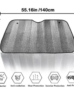 Big Hippo Front Car Sunshade Windshield-Jumbo/Standard Sun Shade Keeps Vehicle Cool-UV Ray Protector Sunshade-Easy to Use Sun Shade-Silver(55.16"X 27.5") Silver 55.16"*27.5" 30 81Uy8l1T4qL