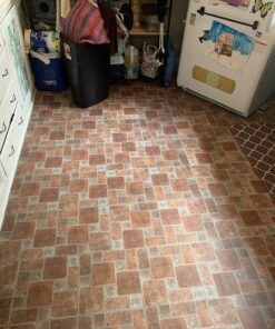 Nexus Self Adhesive 12-Inch Vinyl Floor Tiles, 20 Tiles - 12" x 12", Brick Pavers Pattern - Peel & Stick, DIY Flooring for Kitchen, Dining Room, Bedrooms & Bathrooms by Achim Home Decor 50 81UzaEBesaL 1