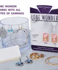 Lobe Wonder - The ORIGINAL Ear Lobe Support Patch for Pierced Ears - Eliminates the Look of Torn or Stretched Piercings - Protects Healthy Ear Lobes from Tearing - 60 Patches - Clear & Latex-Free 29 81V DGtqM8L