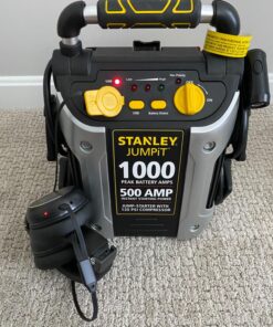 STANLEY J5C09 Portable Power Station Jump Starter 1000 Peak Amp Battery Booster, 120 PSI Air Compressor, USB Port, Battery Clamps 1,000 Peak Amps 67 81V LIzBCxL