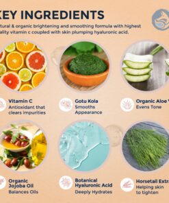 Vitamin C Face Serum - Anti Aging & Brightening Facial Serum - With Hyaluronic Acid Gotu Kola & Jojoba Oil - Natural & Organic - Foxbrim Naturals 1oz Vitamin C Serum 11 81V0TEpbS2L