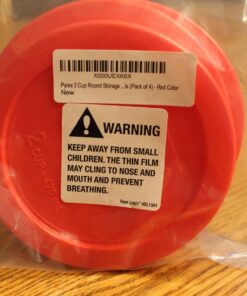 Pyrex 2 Cup Round Storage Cover #7200-pc for Glass Bowls (Pack of 4) - Red Color 1 13 81V0VvxhrkL