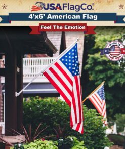 US Flag 4x6 by USA Flag Co. is 100% American Made: The BEST Embroidered Stars and Sewn Stripes American Flags, Made in the USA, with Amazon A to Z Guarantee. (4 by 6 foot) 4 by 6 Foot 33 81V1OapYSWL