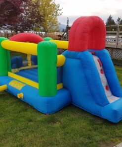 Little Tikes Jump and Double Slide Bouncer, 168.00 L x 108.00 W x 84.00 H Inches , White 52 81V3Rw4rSPL