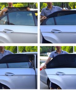 TFY Universal Car Side Window Sun Shade - Protects Your Kids from Sun Burn - Double Layer Design - Maximum Protection - Fit Most of Vehicle - 2 Pieces (Regular Contoured Window) Regular Contoured Window 25 81V4BodIgbL