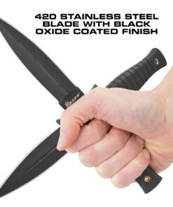 Reapr 11002 Tac Boot Knife, 4.75 Inch Double Edge Self Defense Knife for EDC | Use as Ankle Knife, Belt Knife or Over Shoulder Carry | 4.25" Hi Grip Handle | Nylon Web Sheath with Abs Insert 25 81V6iKMeRFS