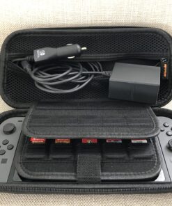 Deruitu Switch Carrying Case Compatible with Nintendo Switch/Switch OLED - Fit AC Charger Adapter - with 20 Game Cartridges Hard Shell Travel Switch Pouch for Console & Accessories Black 65 81V7UPJXFnL