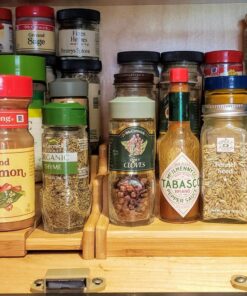 Seville Classics Bamboo Premium Wood 3-Tier Step Shelf Spice & Seasoning Storage Rack Organizer for Kitchen, Cabinet, Countertop, Pantry, Bathroom, Salon, Expandable 8.5"-15" W Expandable 8.5" - 15" W 30 81V7rDY4MtL 1