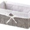 Vintiquewise(TM) Seagrass Shelf Basket Lined with White Lining 1 Pack