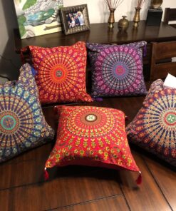 16x16 Inches Indian Decor Mandala Cushion Covers Arabian Decor Pillows Set Of 5 Pcs Moroccan Decor Christmas Pillows Decorative Pillow Covers Home Decor Wedding Decoration (16X16 Inches) 16X16 Inches 33 81V9eOyralL