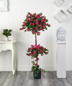 Nearly Natural 5228 Mini Bougainvillea Topiary Beauty, 5-Feet,9" x 9" x 62.5" , Green Plant 24 81VAIDj41zL