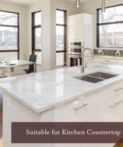 Alternative view of Very Berry Sticker Marble Wallpaper Stick and Peel (24" x 78.7", High Gloss, White Gray) Waterproof Laminate Sheets for Kitchen Countertop Removable Film 24" x 78"