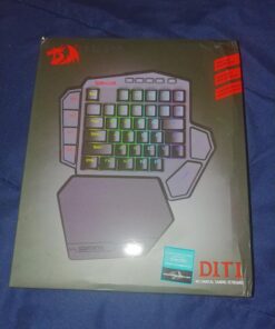 Redragon K585 DITI One-Handed RGB Mechanical Gaming Keyboard, 42 Keys Type-C Professional Gaming Keypad w/Upgraded Hot-Swappable Socket, 7 Onboard Macro Keys & Detachable Wrist Rest Blue Switch Black 54 81VF MVSkxL