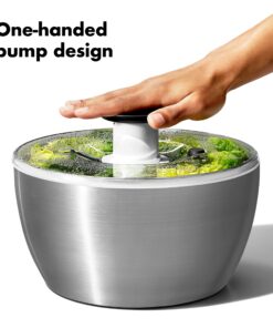 OXO Good Grips Stainless Steel Salad Spinner, 6.34 Qt. 35 81VH4DM5f1L