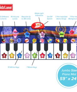 Piano Mat for Kids, 10 Selectable Sounds + Play -Record -Playback -Demo-mode, Heavy Duty Material Piano Mat 13 81VHDKaqGrS