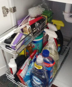 LYNK PROFESSIONAL® Slide Out Under Sink Cabinet Organizer - 11.5 in. wide x 18 inch deep - Sliding Pull Out Shelf for Inside Kitchen Cabinet or Under Sink - Lifetime Limited Warranty – Chrome 11.5x18 Chrome 47 81VHrwk81UL