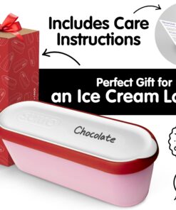 SUMO Ice Cream Containers with Lids for Homemade Ice Cream - Set of 2 Tubs - 1.5 Quart or 3 Pints per Container, Reusable Ice Cream Containers for Freezer Storage, Red 29 81VI14EbasL