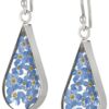 Amazon Collection Sterling Silver Pressed Flower Teardrop Earrings Blue 6 81VJABO2RgL