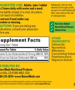 Nature Made Calcium 600 mg with Vitamin D3, Dietary Supplement for Bone Support, 220 Tablets Unflavored 220 Count (Pack of 1) 26 81VLK3j9aNL
