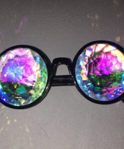 GloFX Black Kaleidoscope Glasses- Rainbow Rave Prism Diffraction 31 81VNd5tNcvL