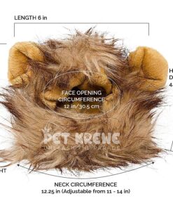 Pet Krewe Cat Lion Mane Halloween Costume – Fits Neck Size 8”-14 - Lion Costume for Small Cats and Kittens – Ideal for Halloween, Cat Birthday, Cat Cosplay, Cat Outfits, Pet Clothes One size fits all 24 81VNnDq3Y1S