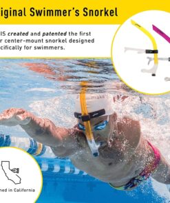 Alternative view of FINIS Original Center-Mount Swimmer's Snorkel for Lap Swimming and Swim Training, Yellow, Adult