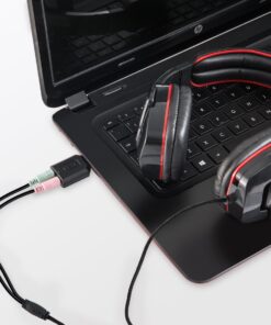 Syba external USB Stereo Sound Adapter for Windows, Mac, Linux Extra Audio Source with 3.5mm Audio Mic Jack C-Media Chipset Black 29 81VRJ1jHAeL