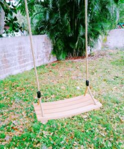 Pellor Wood Tree Swing Seat,Indoor Outdoor Rope Wooden Swing Set for Children Adult Kids 17.7x7.9x0.6 inch Burlywood 34 81VVNLHo8zL