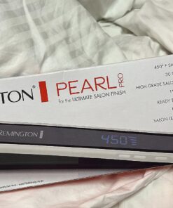 Remington Pearl Pro Ceramic Flat Iron Hair Straightener, 1-inch Floating Plates, Fast 30 Second Heat up, Black & White 1 Count (Pack of 1) 40 81VWN8tBtML 1