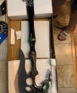 Alien Warrior Fantasy Battle Axe w/ Dagger & Plaque New 19 81VZusJHCL