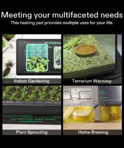 VIVOSUN 10"x 20.75" Seedling Heat Mat and Digital Thermostat Combo Set, UL & MET-Certified Warm Hydroponic Heating Pad for Germination, Indoor Gardening, Greenhouse 10"x20.75" 31 81VbFI4oC4L