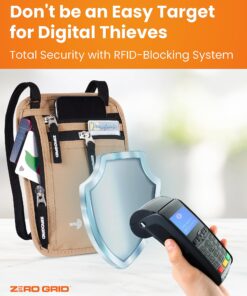 Travel Neck Wallet with RFID Blocking, Travel Neck Pouch Passport Holder for Women and Men Keep Valuables Safe One Size Desert Sand 22 81VcpJhVvFL