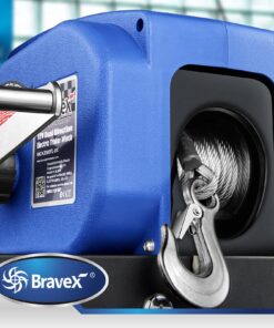 Bravex Trailer Winch 6000LBS, Reversible Portable 12-Volt DC Electric Winch Boat Trailer Truck Power-in, Power-Out (Corded Remote Control & Hand Crank) 17 81VdXEHW mL